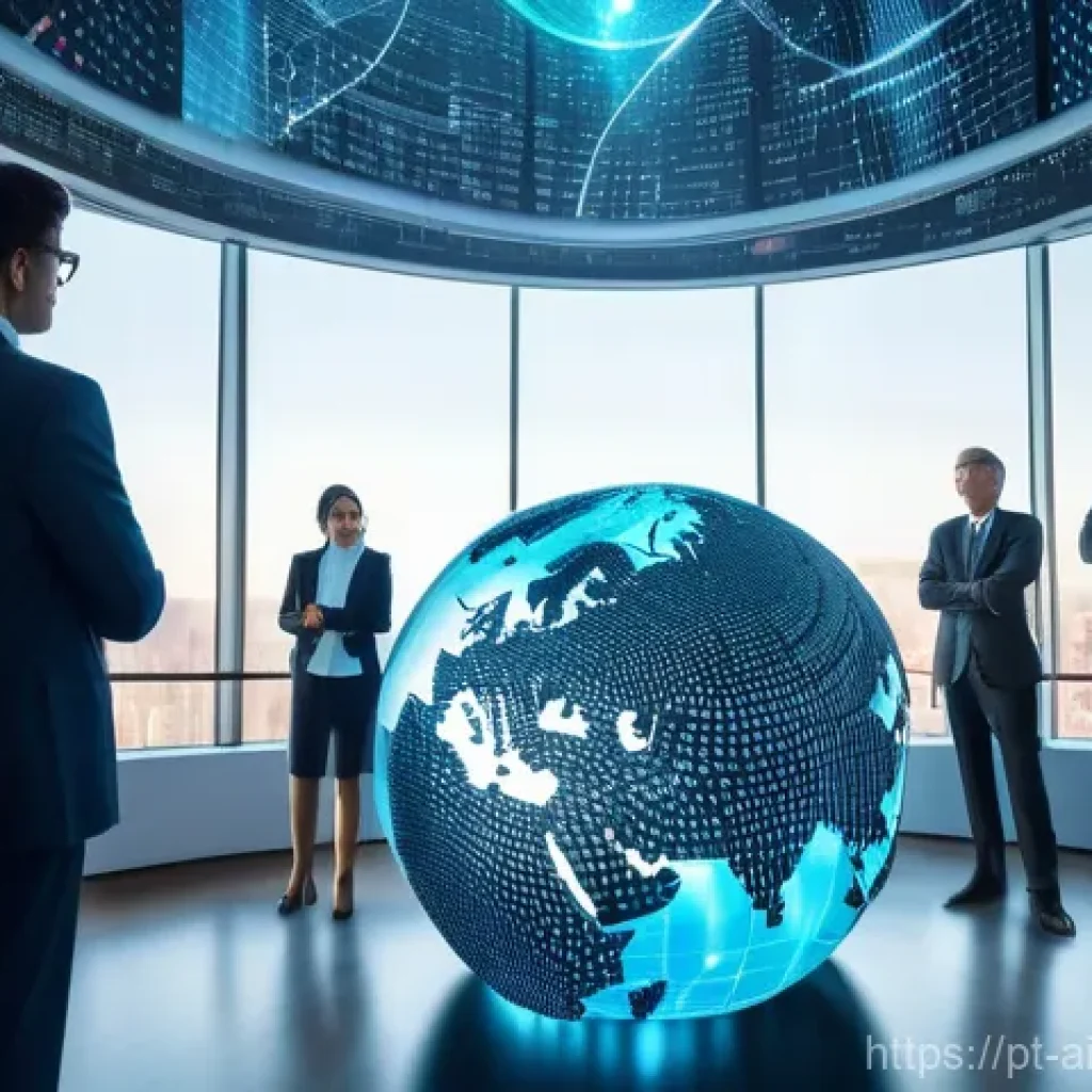 AI 윤리와 AI 윤리 평가 기준 - **Prompt: Global AI Regulation Collaboration**
    "A group of diverse individuals, including a youn...