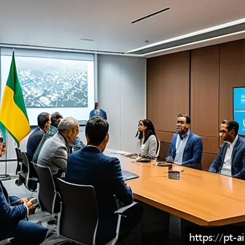 AI 윤리와 AI 윤리적 AI 정부 정책 - A diverse group of Brazilian government officials, technology experts, and civil society representat...