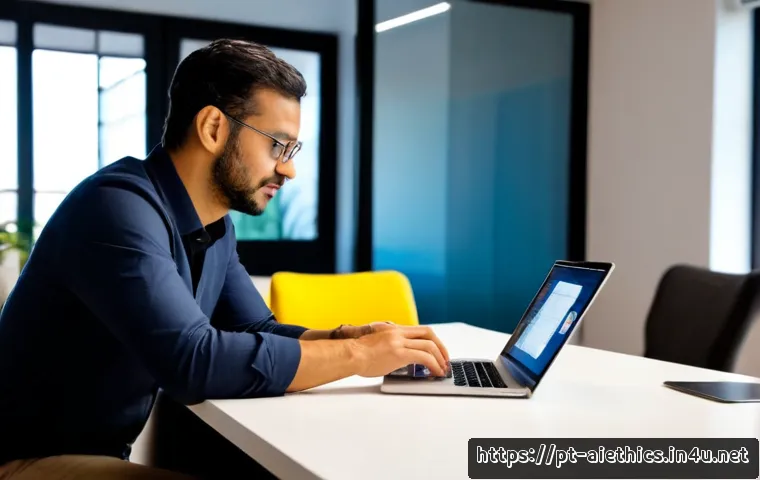 Home 30 AI 윤리와 AI 윤리적 UX - Photorealistic ethical AI user experience scene in a bright contemporary Brazilian coworking space, ...